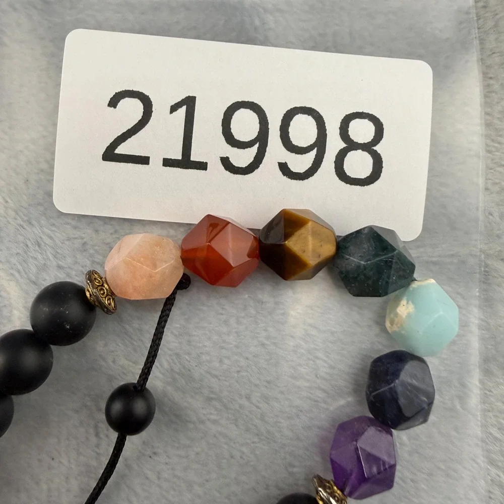 Polished Stone Bracelet Chakra Stones‎ Adjustable 6.5
